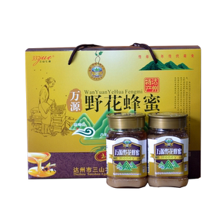 三山七绝万源野花蜂蜜礼盒500克x2 秦巴山区蜂桶野生达州土特产