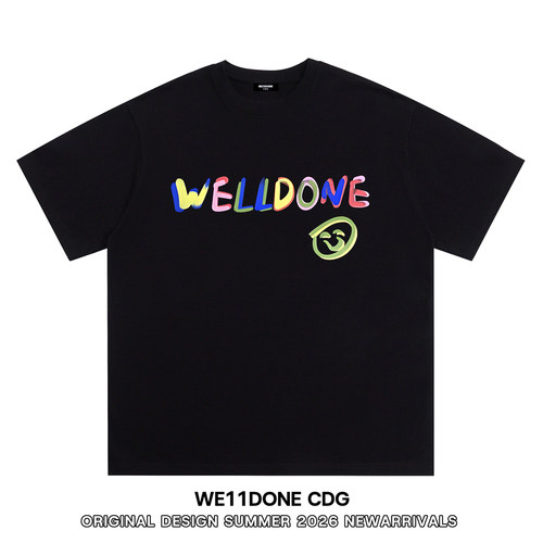 WE11DONECDG彩色字母短袖T恤