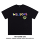 WE11DONE CDG小众潮牌WELLDONE彩色字母印花男女宽松纯棉短袖 T恤