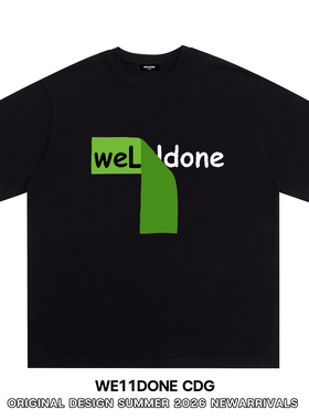 WE11DONE CDG小众潮牌welldone字母印花重磅高街纯棉宽松短袖t恤