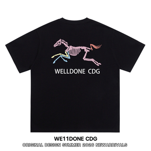 T恤男女 高街WELLDONE重磅宽松纯棉短袖 WE11DONE CDG小众潮牌美式