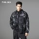 PINLI品立2025秋季 新款 中国风提花牛仔外套男拉链拼接宽松潮外套