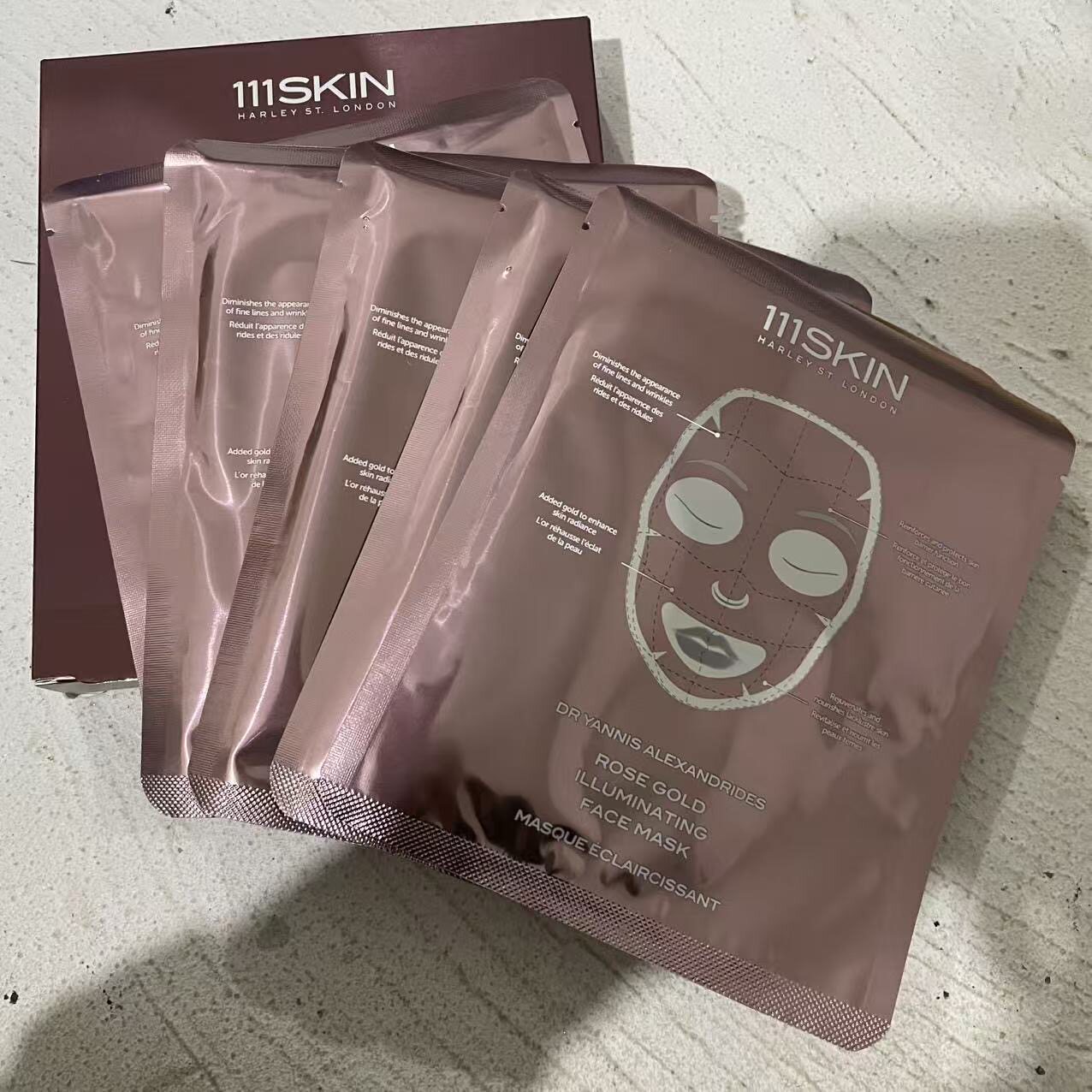 现货 111skin Rose Gold24K玫瑰金亮白紧致面膜 滋润提亮