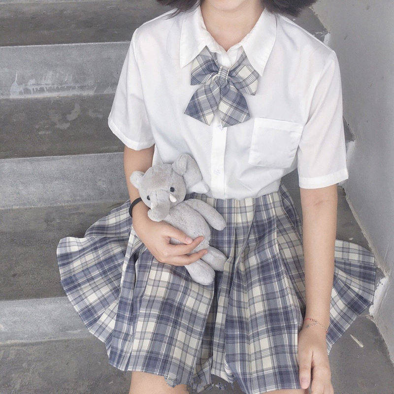 [温柔一刀]JK制服裙半身裙百褶裙学生日系高腰JK格裙女兔姬舍