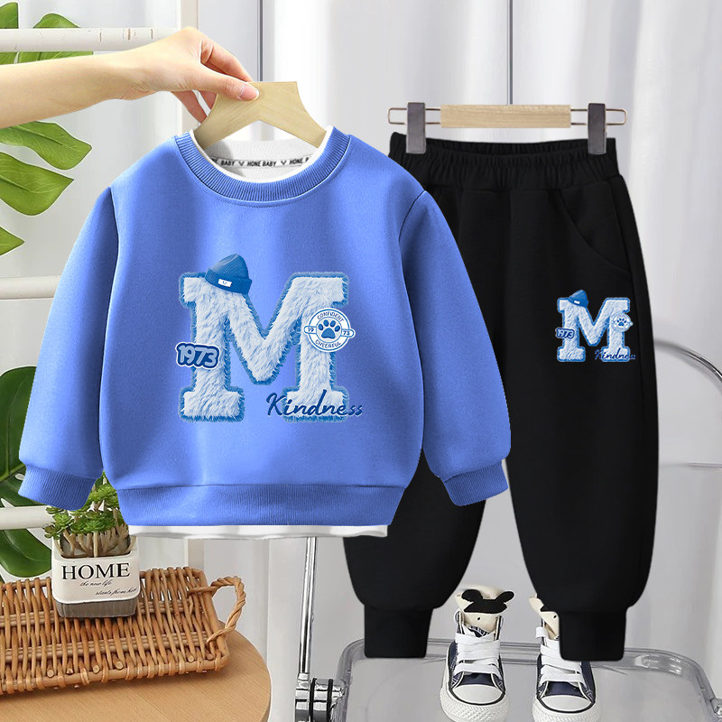 男童秋装套装2025新款中小童春秋款男孩儿童帅气卫衣两件套时尚潮