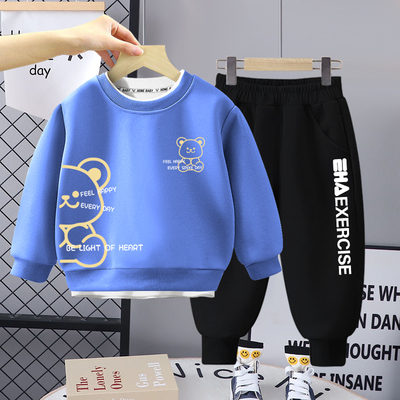 男童套装春秋装2024新款儿童春秋卫衣洋气运动童装帅气休闲两件套