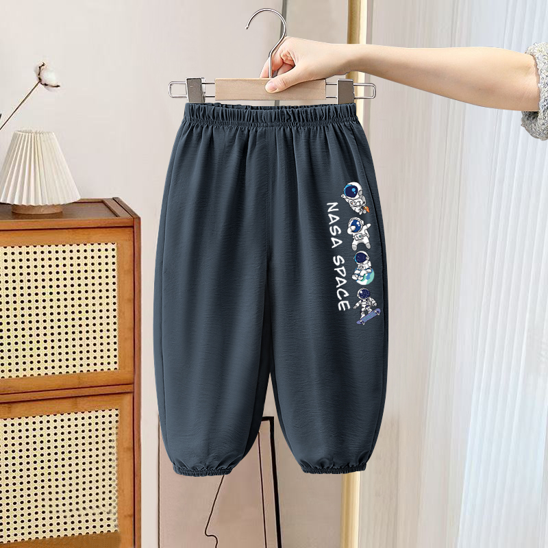 儿童裤子韩系休闲宽松纯色长裤2025夏季新款中小童洋气百搭束脚裤