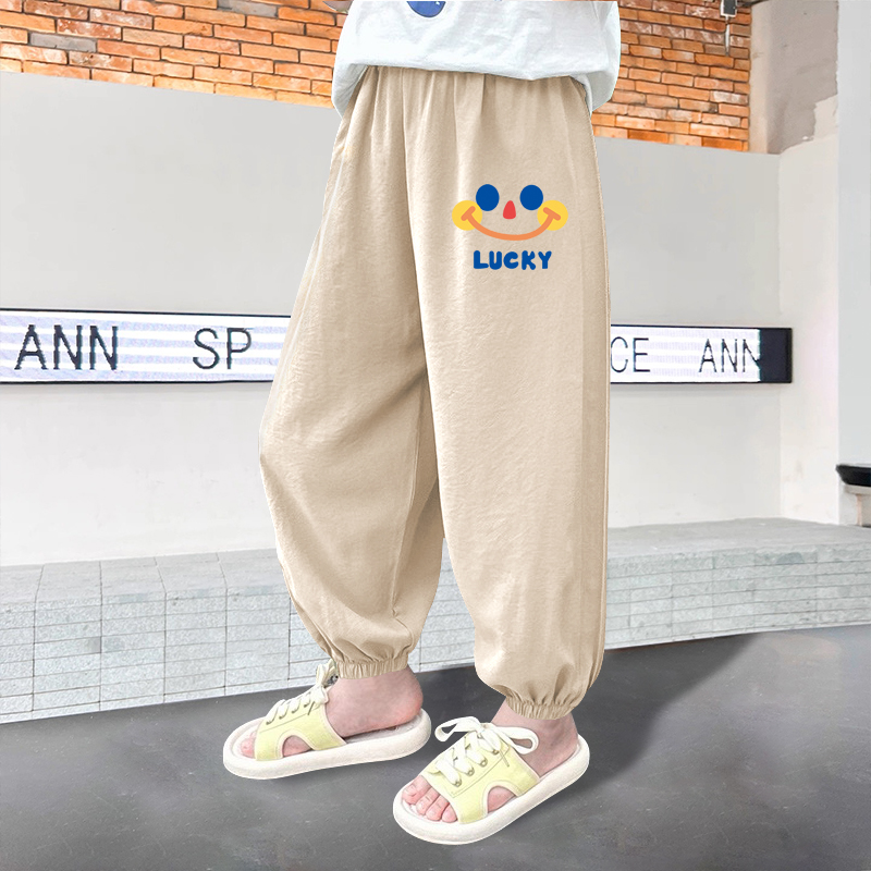 男童夏季薄款裤子2025新款中童春夏休闲百搭裤儿童外穿洋气防蚊裤