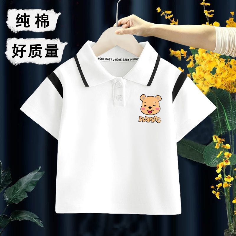 宝宝纯棉t恤2025夏季新款短袖POLO衫男儿童上衣洋气夏装男童体恤