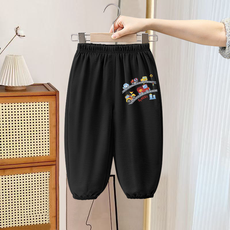 男女童防蚊裤子春夏秋季薄款中小童2025年新款儿童纯色速干长裤潮