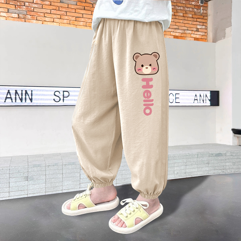 男童防蚊裤子夏季中大童2025新男孩登山户外运动儿童装运动速干裤