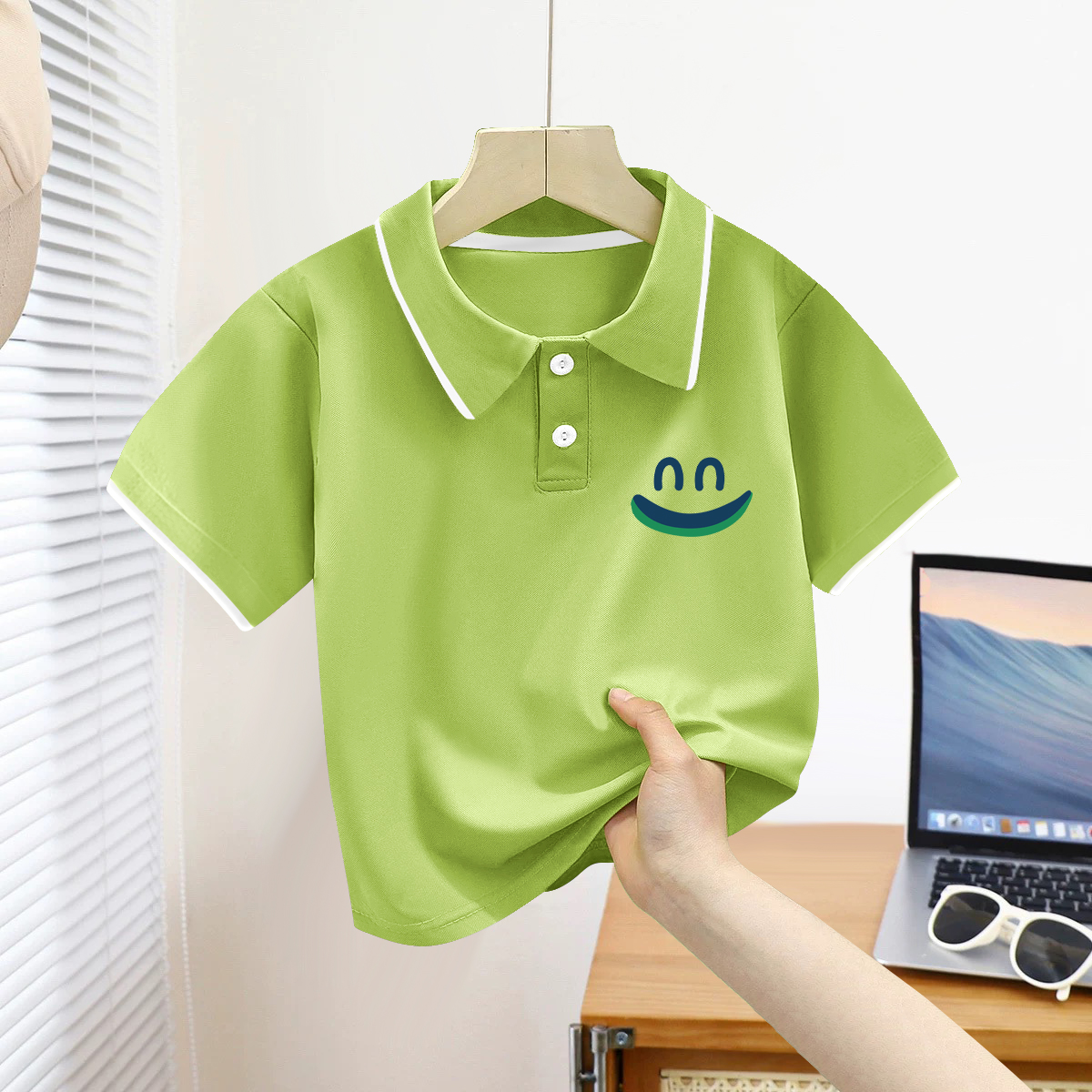 儿童t恤男童短袖polo衫中小童白色体恤纯棉翻领套头男女童夏装薄