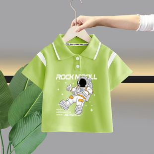儿童宝宝休闲打底小童潮上衣 男童短袖 T恤翻领POLO衫 纯棉夏季 童装
