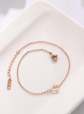 简约三角形钛钢18K彩金手链脚链