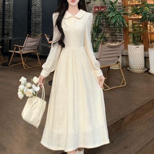 复古新中式改良旗袍娃娃领斜襟加厚少女打底内搭小个子减龄连衣裙