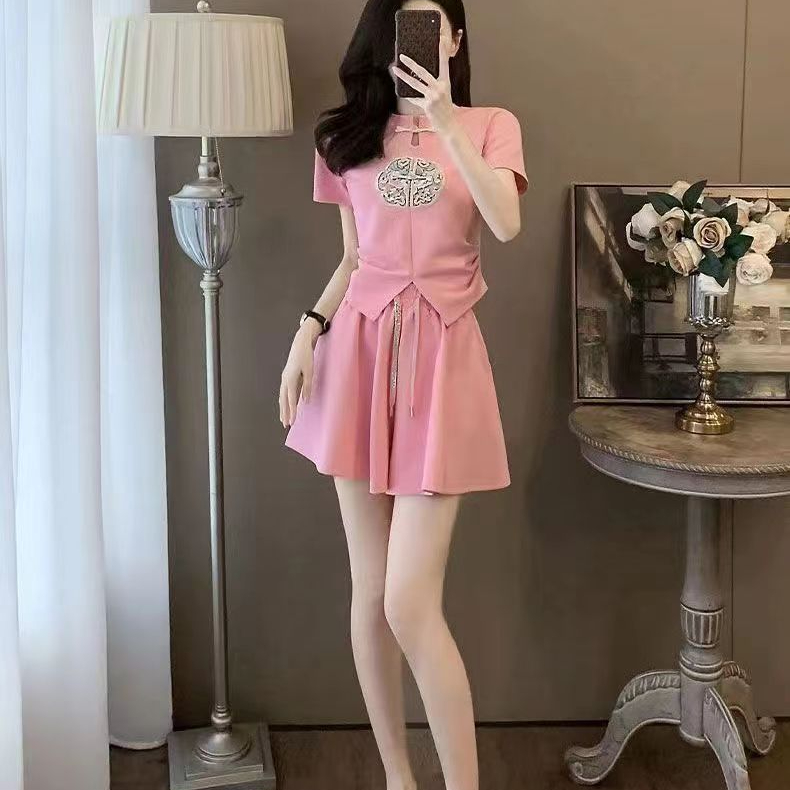 新中式休闲运动套装女夏季新款