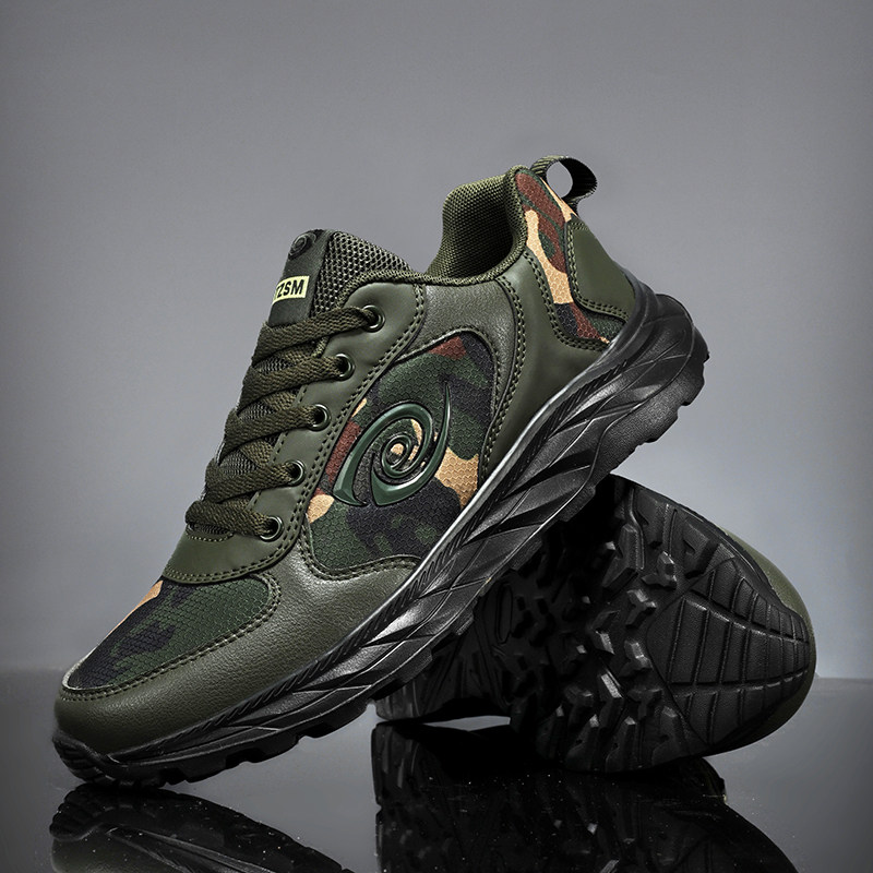 情侣军绿跑步鞋男女学生军迷户外越野减震训练鞋军训作训鞋运动鞋