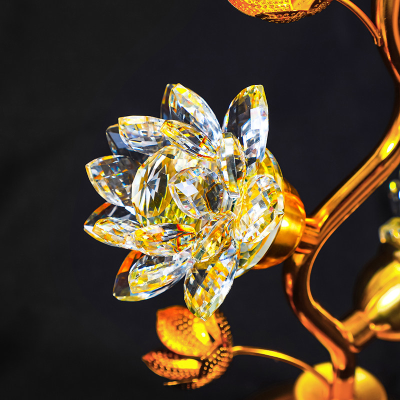 水晶led七彩莲花灯佛供灯观音长明灯三品供佛灯佛前供灯插电佛具