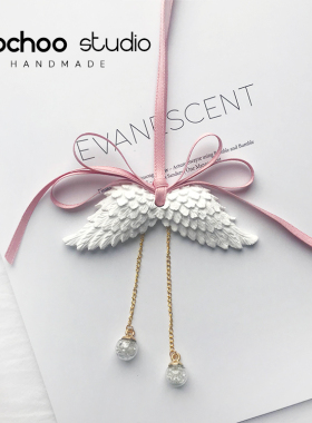 车载香水天使翅膀后视镜挂件ins香薰扩香石膏汽车内挂饰礼物伴手