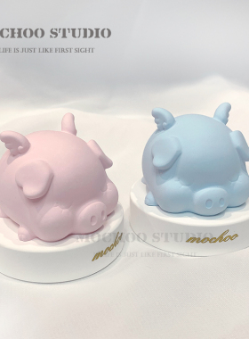 可爱天使猪车载香水香薰饰品车内情侣摆件高档扩香石膏女生神礼物