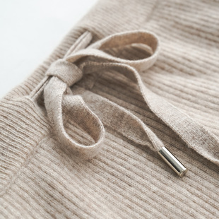 子显瘦休闲拖地外穿加厚高腰长裤 女垂感直筒裤 羊毛针织阔腿裤 秋季