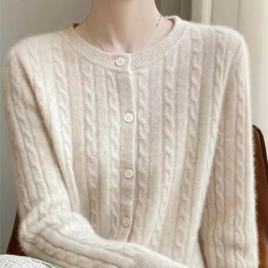 高级感纯色圆领麻花内搭毛衣外套针织衫女秋季慵懒风短款开衫上衣,女装/女士精品,毛针织衫,淘宝优惠券,粉丝福利购,淘宝优惠卷