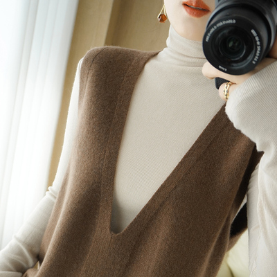 宽松加厚无袖坎肩毛衣洋气