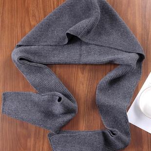 羊毛带帽披肩秋季时尚保暖连帽一体女装饰围脖防寒护颈两用围巾潮