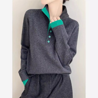 复古慵懒高领毛衣女冬季新款