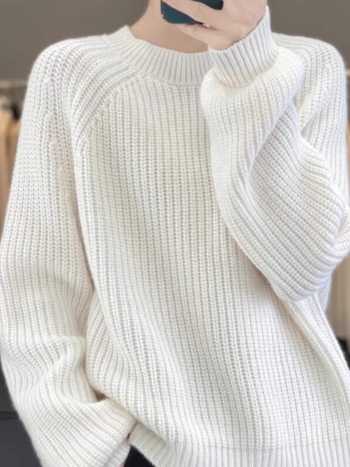 羊绒套头圆领内搭针织打底衫