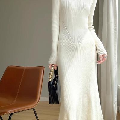 百搭包臀裙纯色螺纹针织