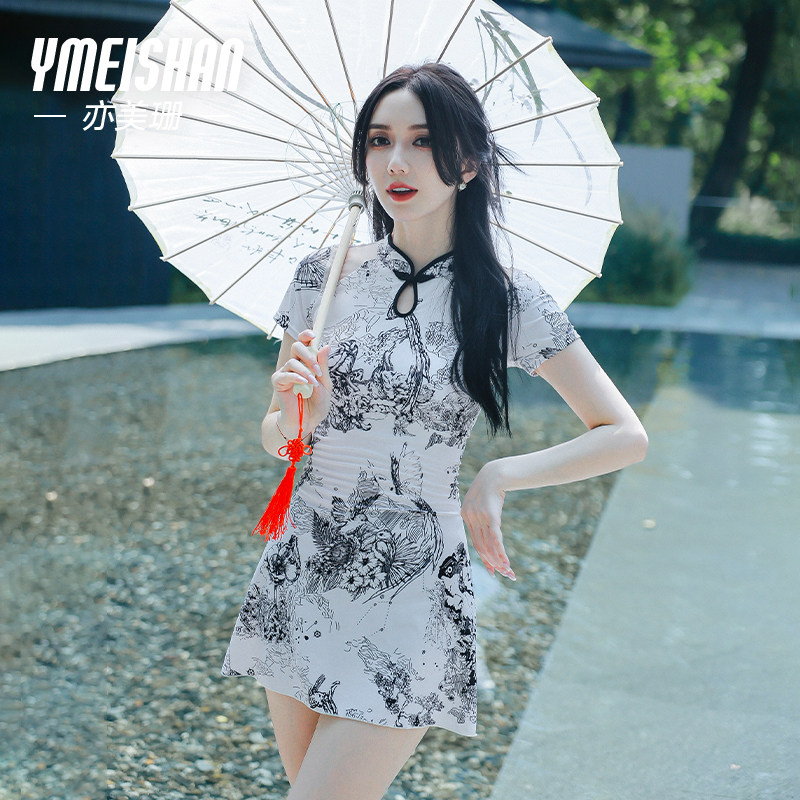 亦美珊分体泳衣女成人保守2025年新款爆遮肚显瘦新中式国风泡温泉