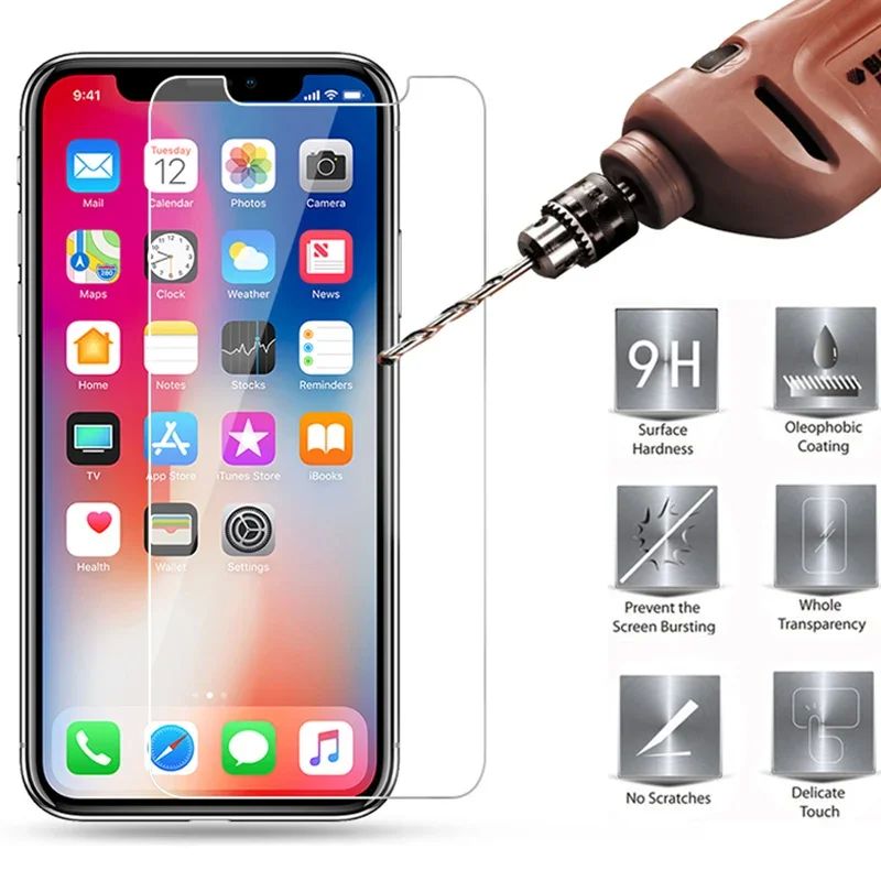 9H Tempered Glass for iPhone 1312 XR Xs Max Screen Toughed G