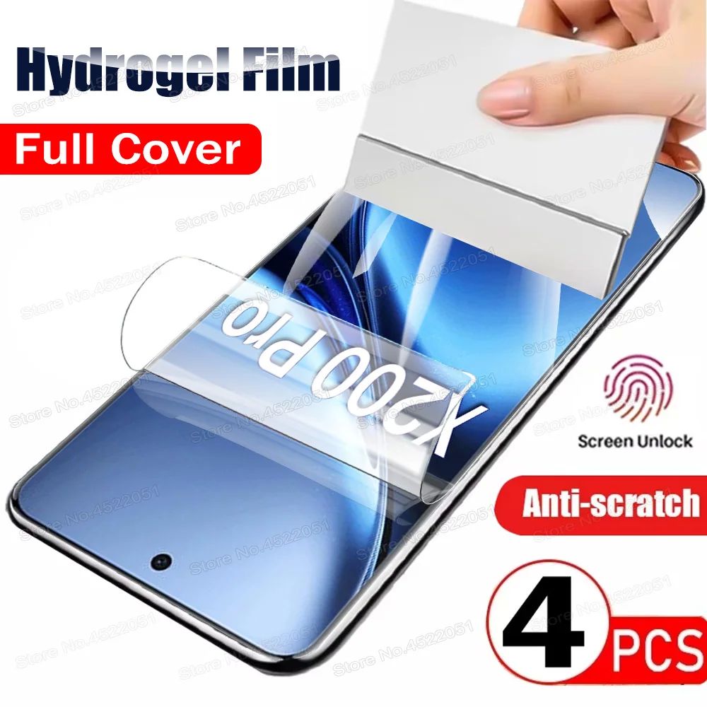 4PC Hydrogel Film For VIVO X200 Pro Mini X100 Ultra X90 X80