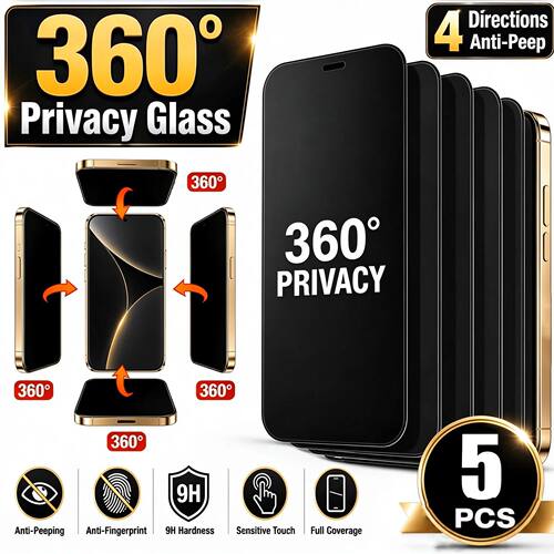 1-5Pcs Anti spy Tempered Glass For IPhone 17Pro Max 15 13 14