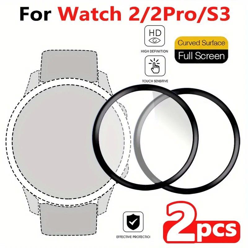 2pcs Full 3D Curved Soft Edge Clear Protective Film Smartwat