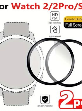 2pcs Full 3D Curved Soft Edge Clear Protective Film Smartwat
