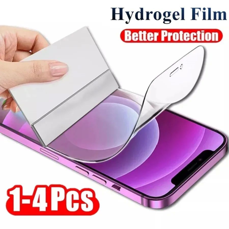 4Pcs Full Cover Hydrogel Film For iPhone 15 14 Pro Max X XS