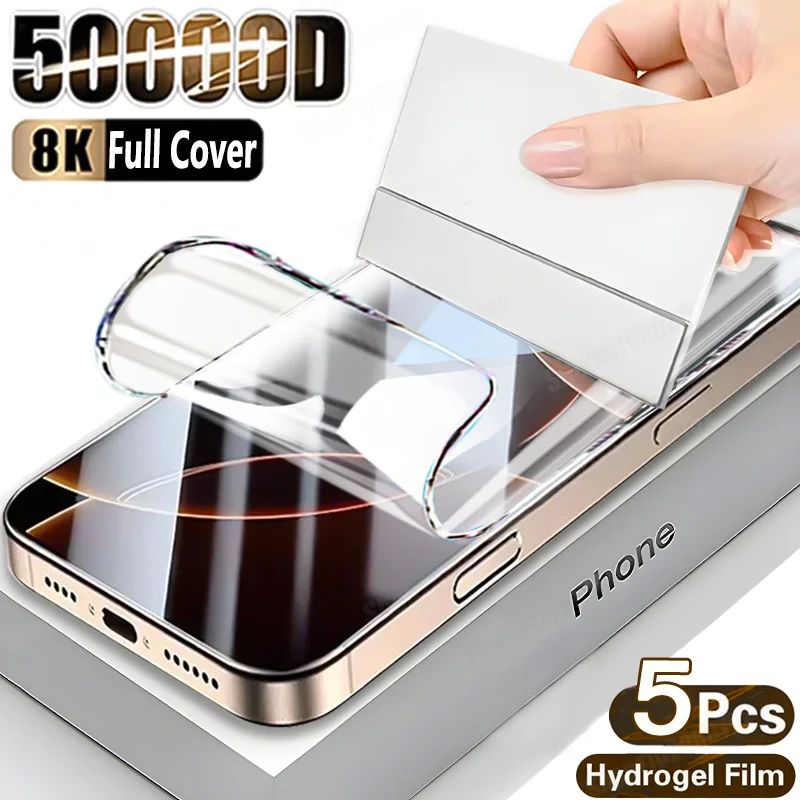 5PCS Full Cover Hydrogel Film For iPhone 16 Pro Max 16E Scre