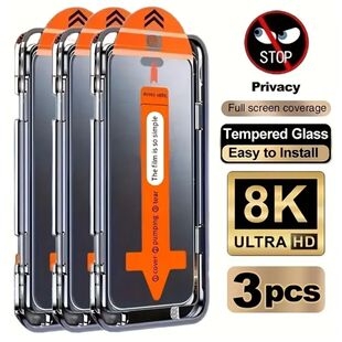 3PCS Privacy Screen Protector for iPhone 17 Pro Max 16 15 14 11 12 Pro MaxEasy Installation Glass
