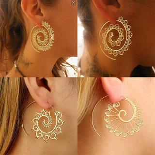 Wish Leaves Spiral Personality Rotary Roman Leaf Earrings