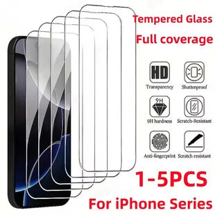 1-5Pcs HD Tempered Glass Screen Protector For iPhone 11 12 1