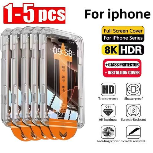 1-5PCS Dust Free Installation High-Definition Tempered Glass