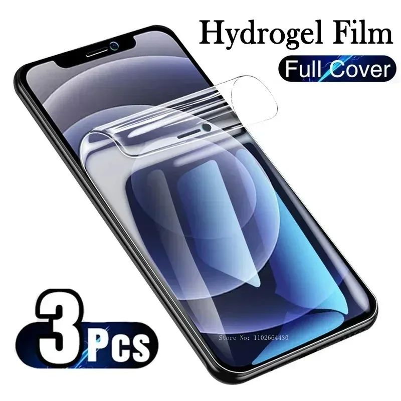 3PCS Soft Hydrogel Film For iPhone 16 12 11 14 15 Pro Max Sc