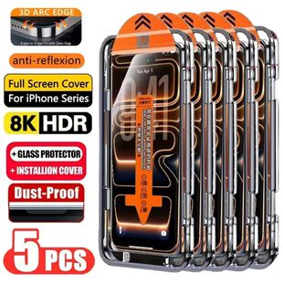 5PCS Easy Install HD Screen Protector For iPhone 17 16 13 Pr