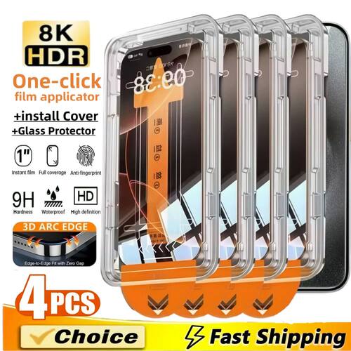 4PCS Easy Install High Definition Screen Protector For iPhon