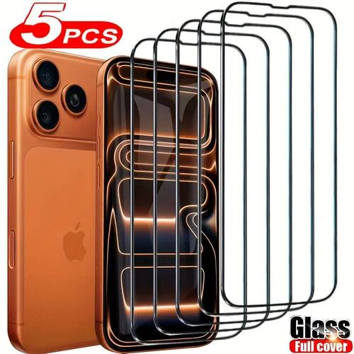 3/5PCS HD Glass Screen Protector for iPhone 16 15 14 13 12 1