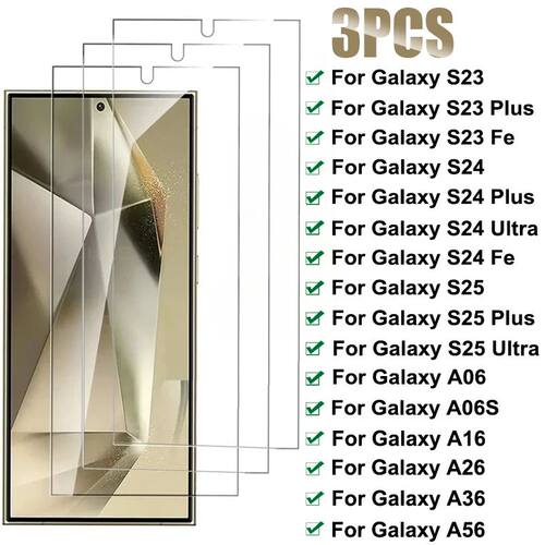 3PCS Protective Glass for Samsung Galaxy S24 S25 Ultra S23 P