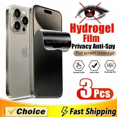 3Pcs Privacy Hydrogel Film For iPhone 15 14 13 12 11 Pro Max Screen Protectors For iPhone Not Glass
