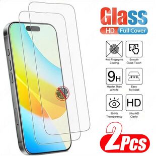 2Pcs HD Tempered Glass Screen Protector For iPhone 11 12 13